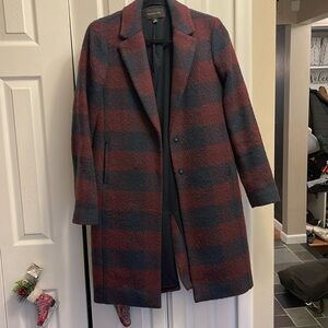 Ann Taylor Wool Blend Women’s Dress Coat - Navy & Oxblood - Size XS